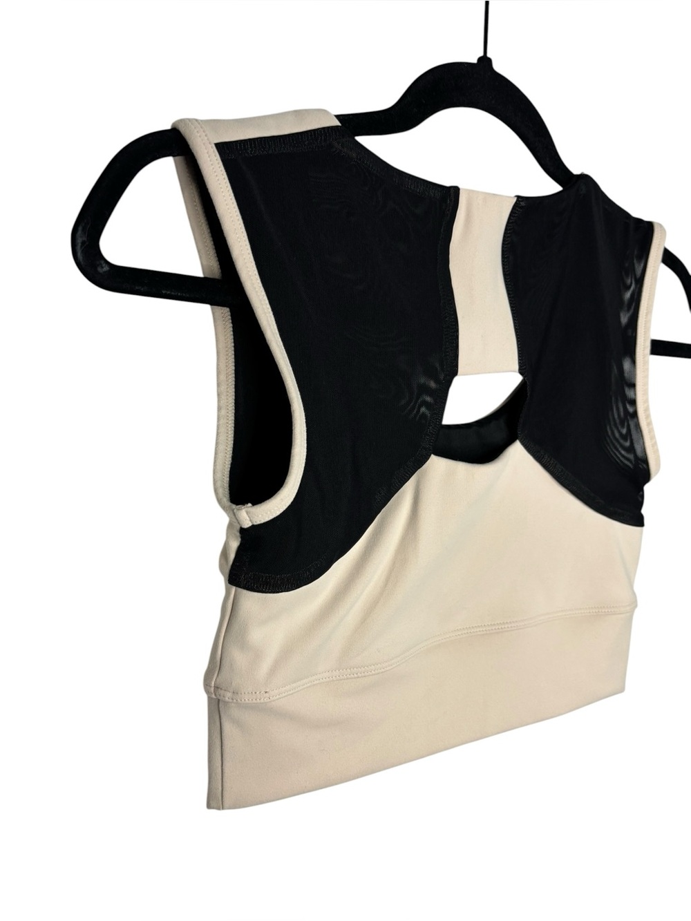 Forme Power Bra Sports Bra in Ecru Black Mesh Back Size Medium Posture Support - Picture 6 of 10